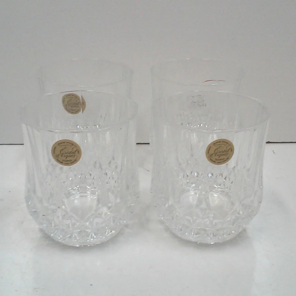 Vintage French Crystal Rock Glasses Old Fashioneds Barware